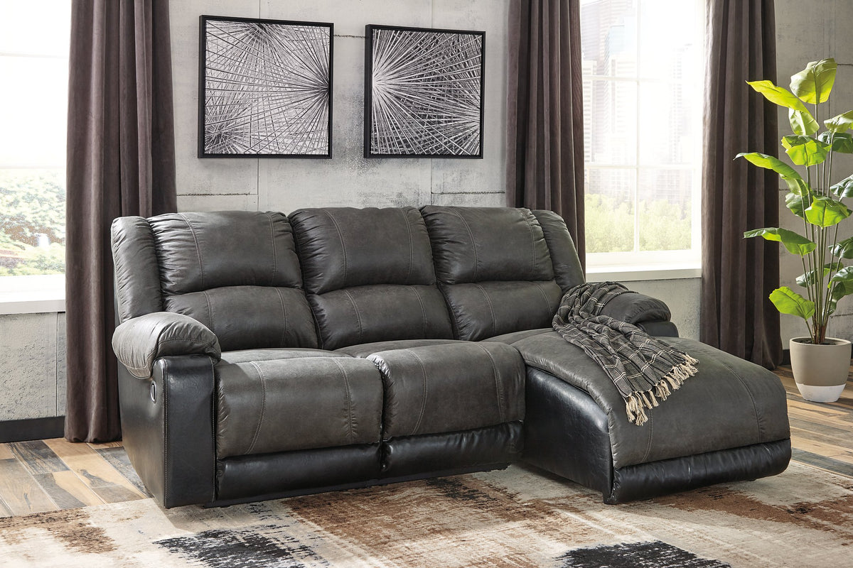 Nantahala 3-Piece Reclining Sectional with Chaise  Half Price Furniture