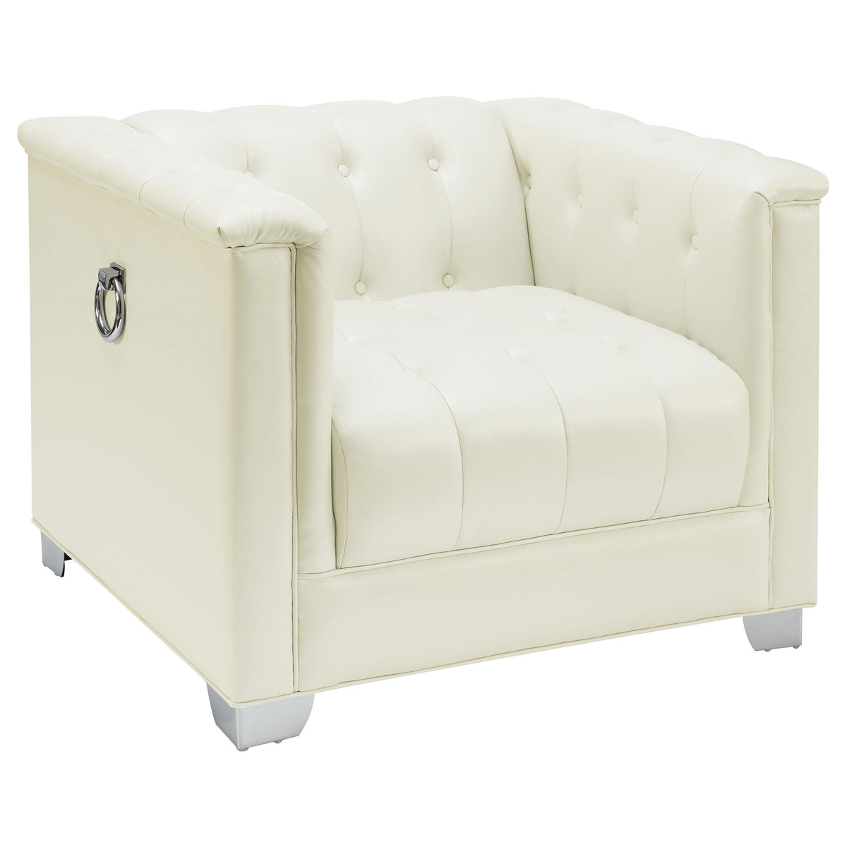 Chaviano Tufted Upholstered Chair Pearl White  Half Price Furniture