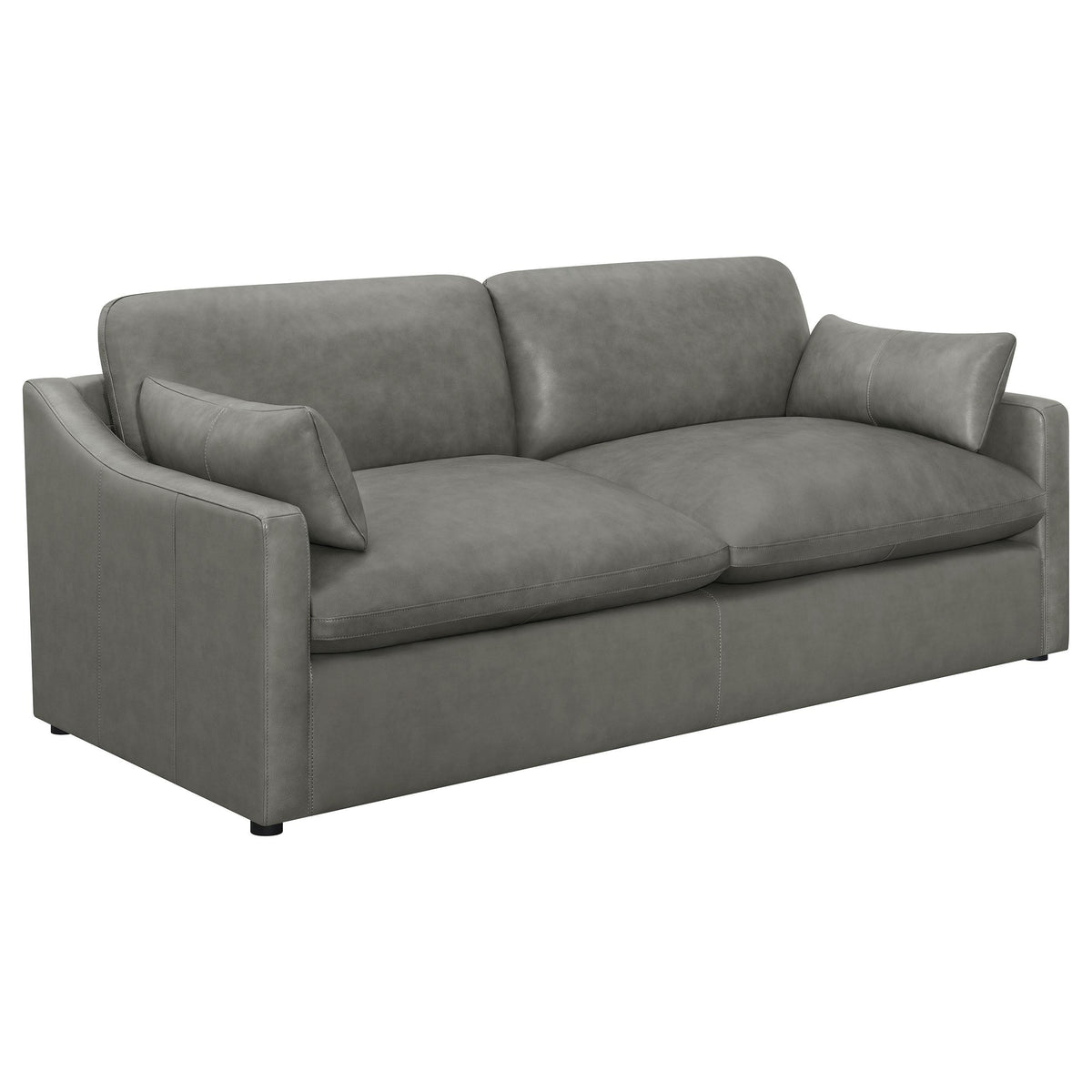 Grayson Sloped Arm Upholstered Sofa Grey  Half Price Furniture