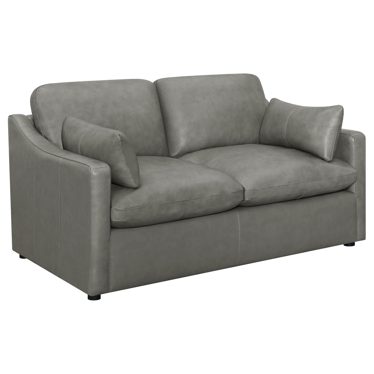 Grayson Sloped Arm Upholstered Loveseat Grey  Half Price Furniture