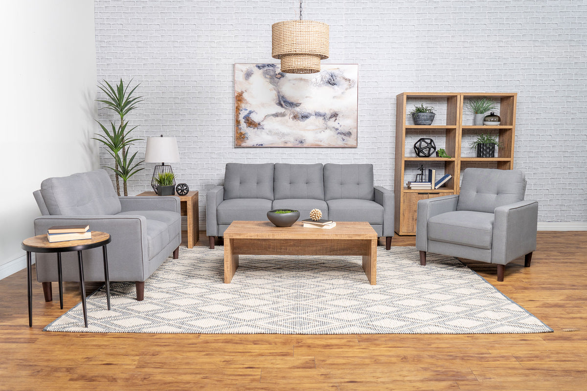 Bowen Upholstered Track Arms Tufted Sofa Set - Living Room Set - Half Price Furniture