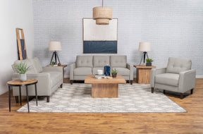 Bowen Upholstered Track Arms Tufted Sofa Set - Living Room Set - Half Price Furniture