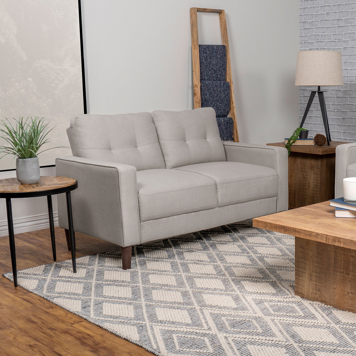 Bowen Upholstered Track Arms Tufted Loveseat - Loveseat - Half Price Furniture