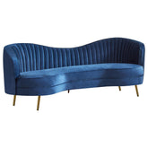 Sophia Upholstered Camel Back Sofa Blue Half Price Furniture