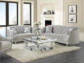 Avonlea 2-piece Tufted Living Room Set Grey Half Price Furniture