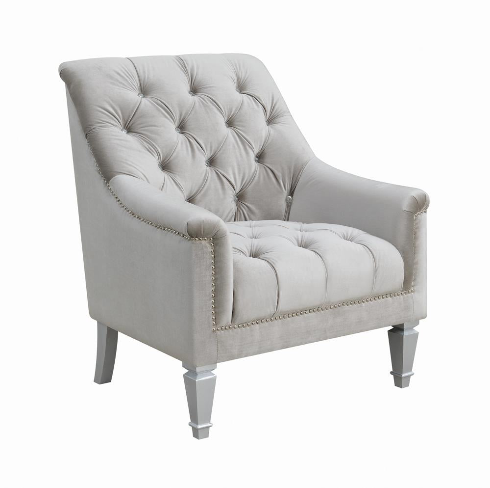 Avonlea Sloped Arm Tufted Chair Grey  Half Price Furniture