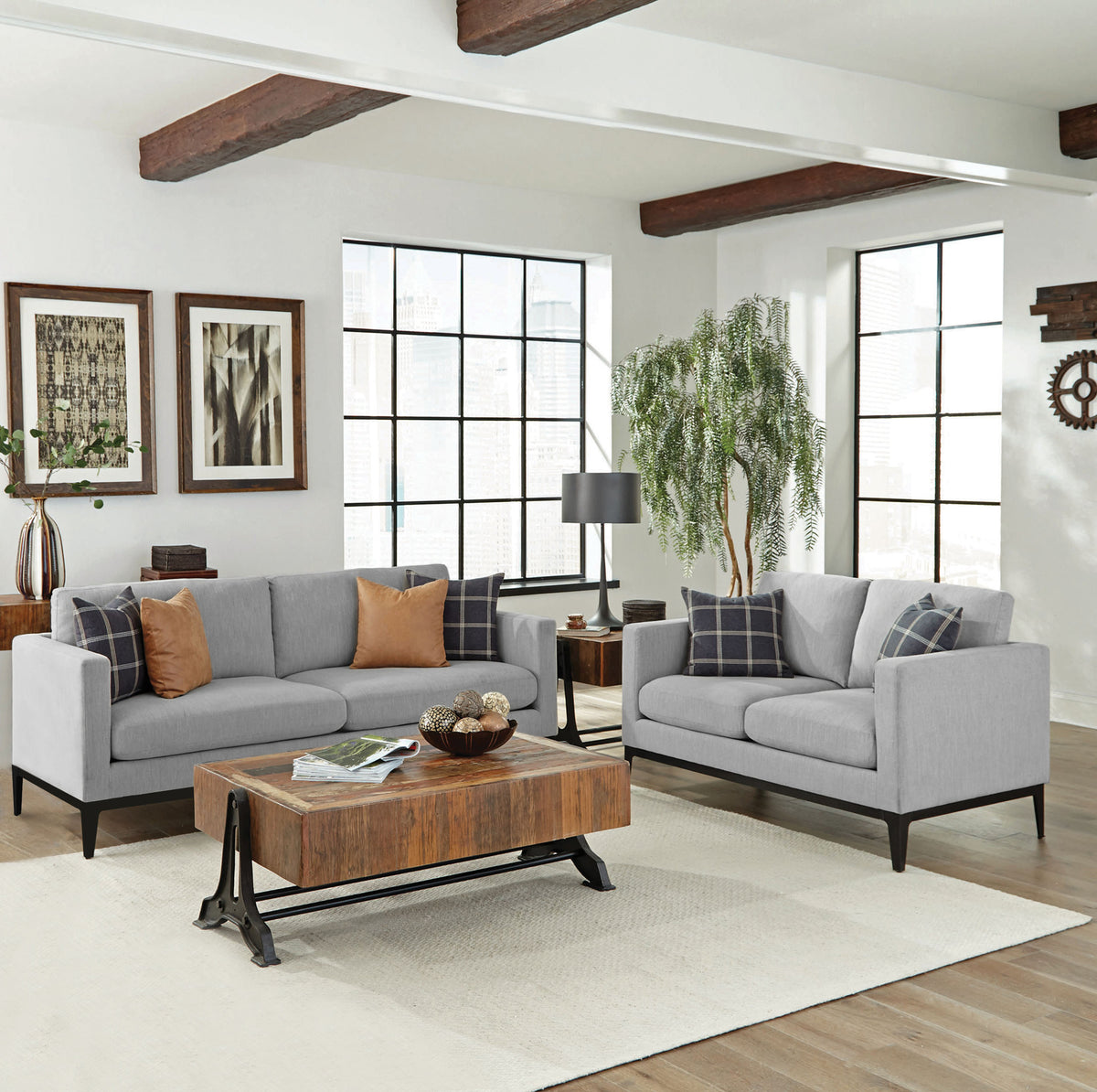 Apperson Living Room Set Grey  Half Price Furniture