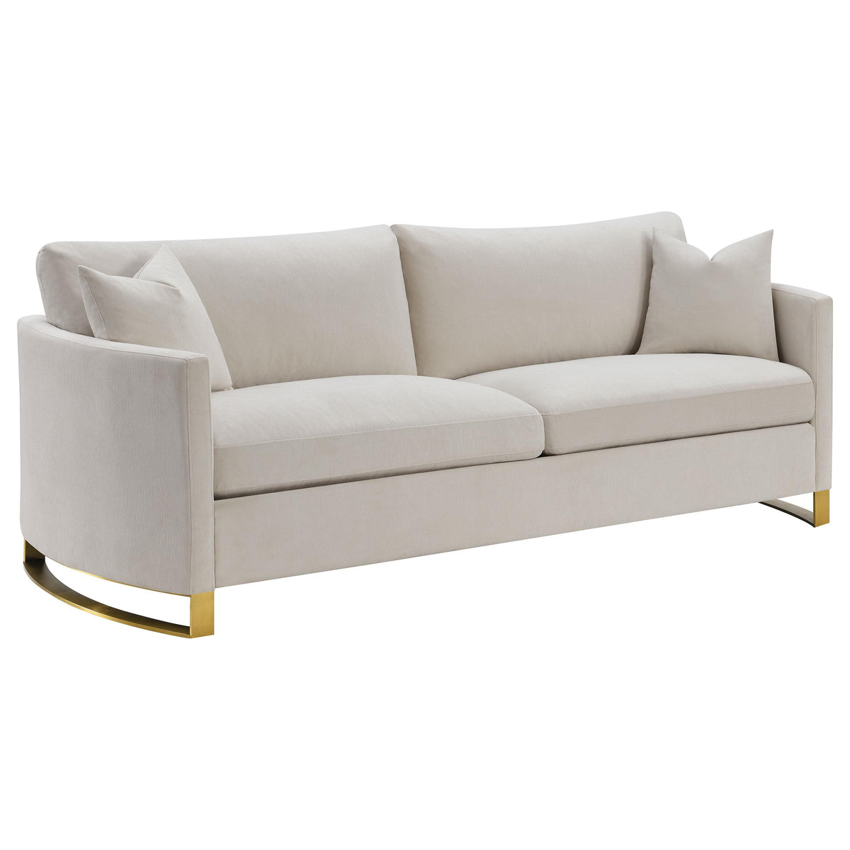 Corliss Upholstered Arched Arms Sofa Beige  Half Price Furniture