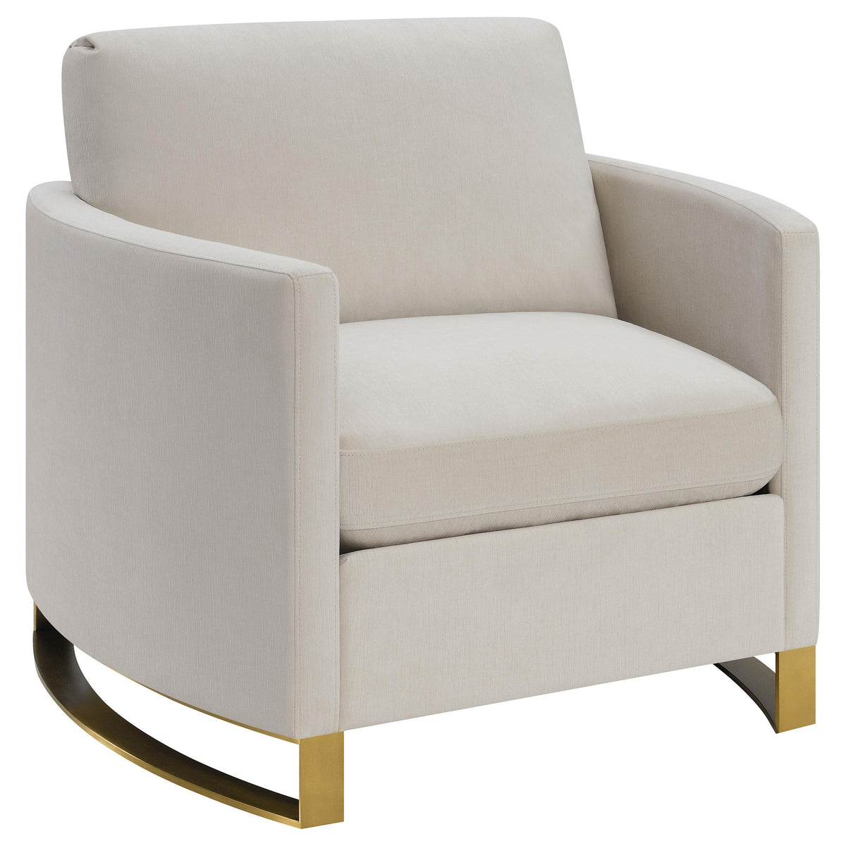 Corliss Upholstered Arched Arms Chair Beige Half Price Furniture