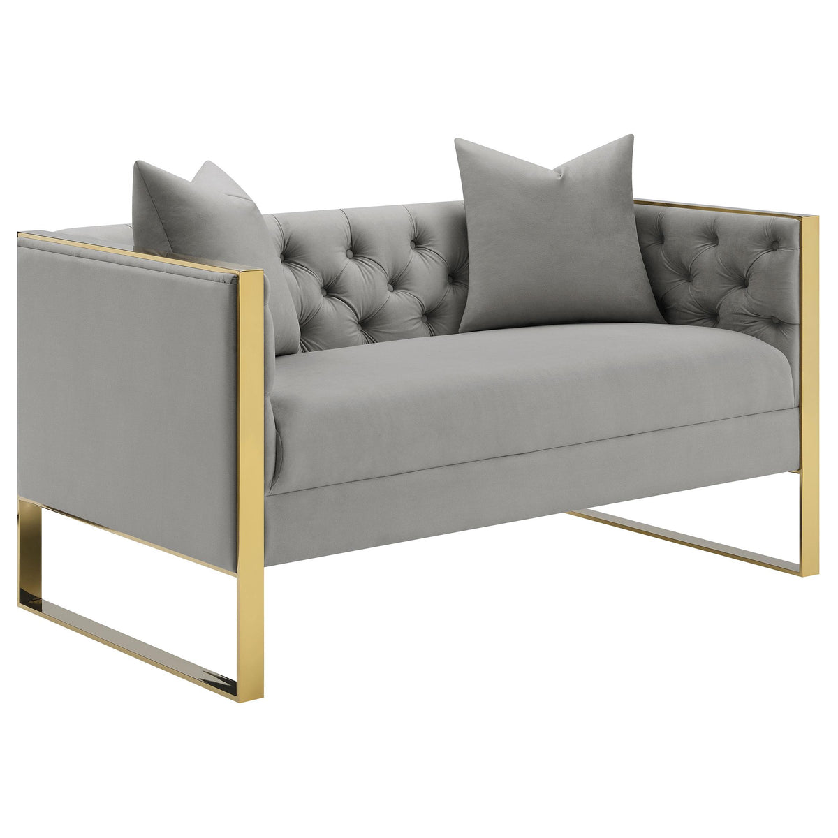 Eastbrook Tufted Back Loveseat Grey Half Price Furniture