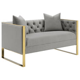Eastbrook Tufted Back Loveseat Grey Half Price Furniture