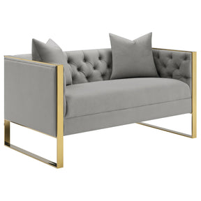 Eastbrook Tufted Back Loveseat Grey Half Price Furniture