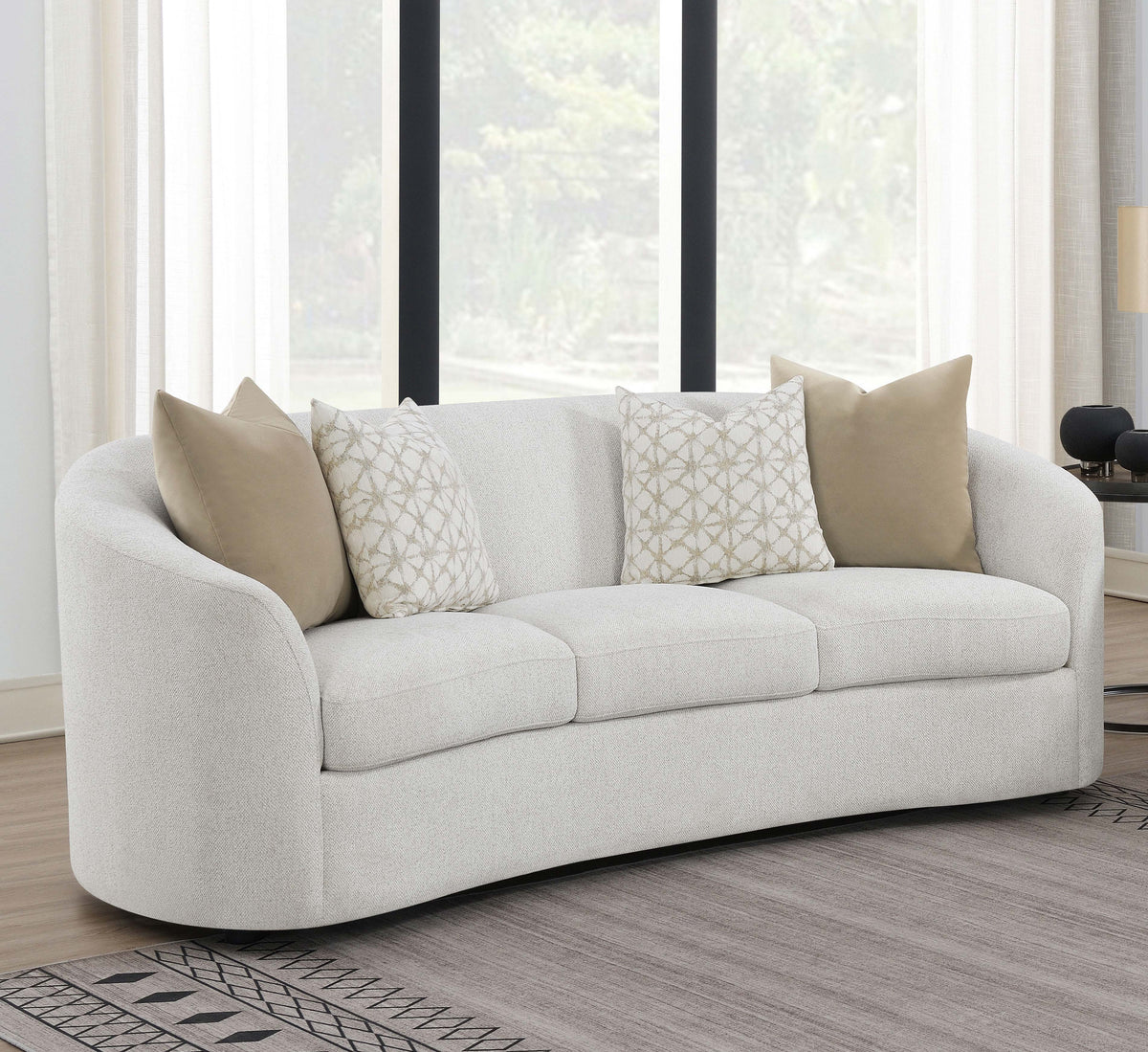 Rainn Upholstered Tight Back Sofa Latte Half Price Furniture
