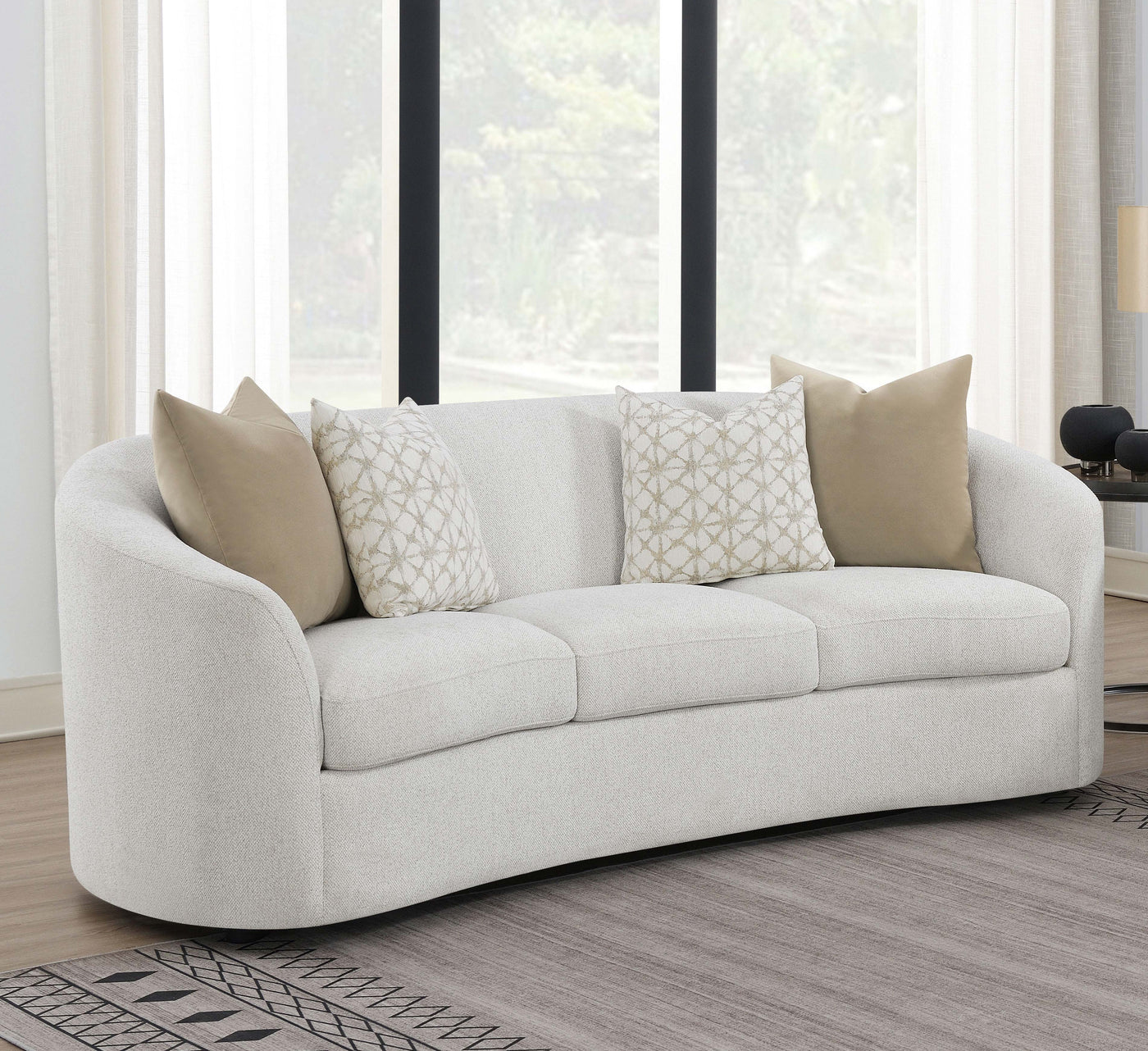 Rainn Upholstered Tight Back Sofa Latte Half Price Furniture