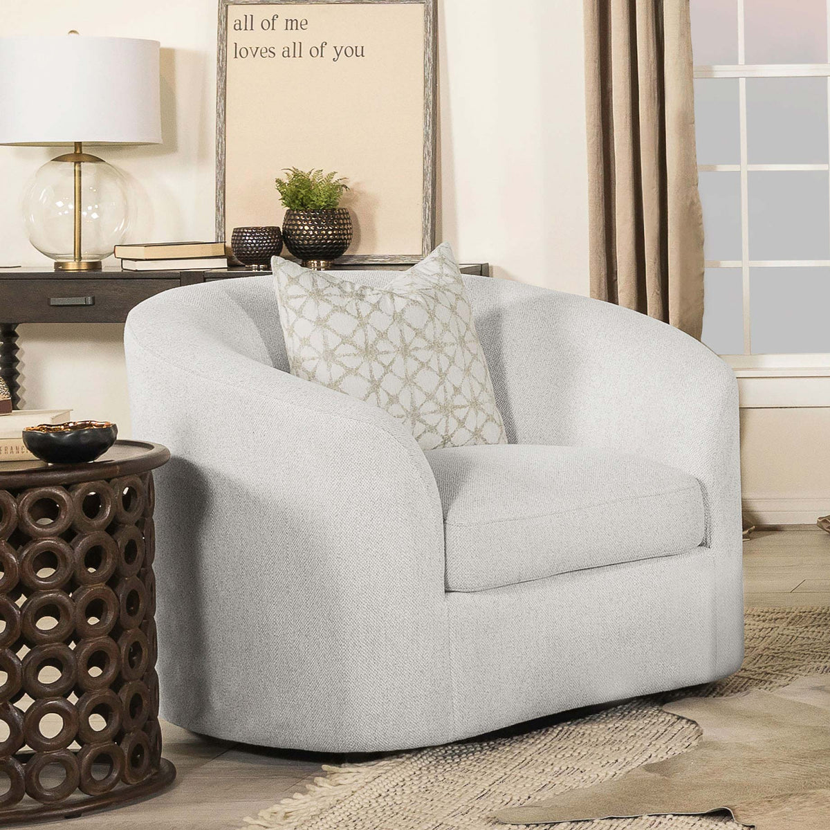 Rainn Upholstered Tight Back Chair Latte  Half Price Furniture
