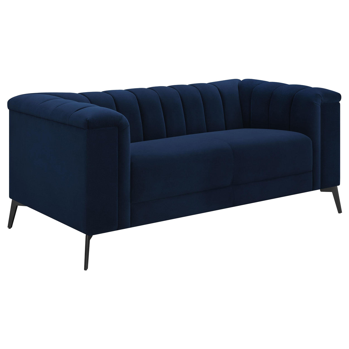 Chalet Tuxedo Arm Loveseat Blue  Half Price Furniture