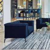 Chalet Tuxedo Arm Chair Blue Half Price Furniture