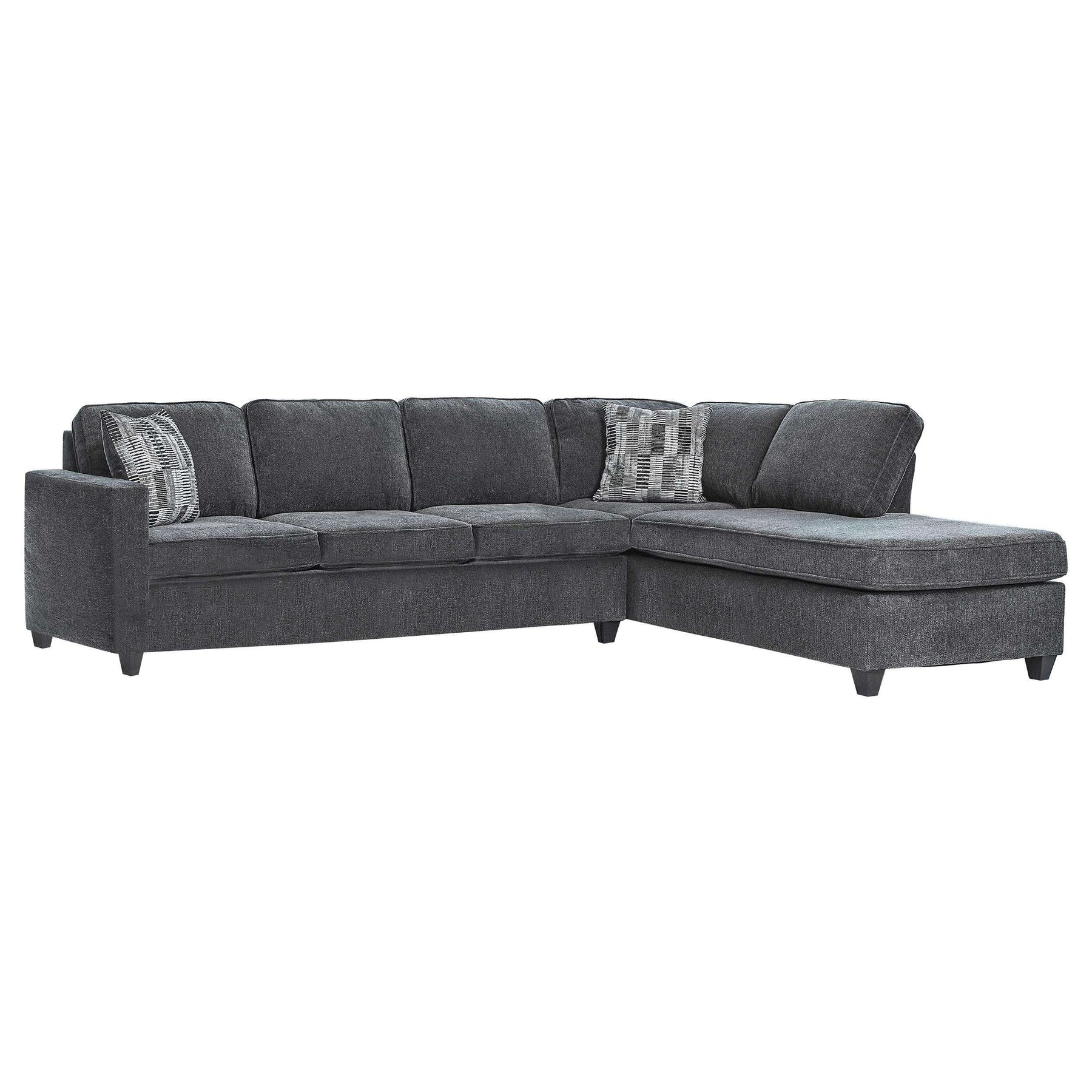 Mccord 2-piece Cushion Back Sectional Dark Grey Half Price Furniture