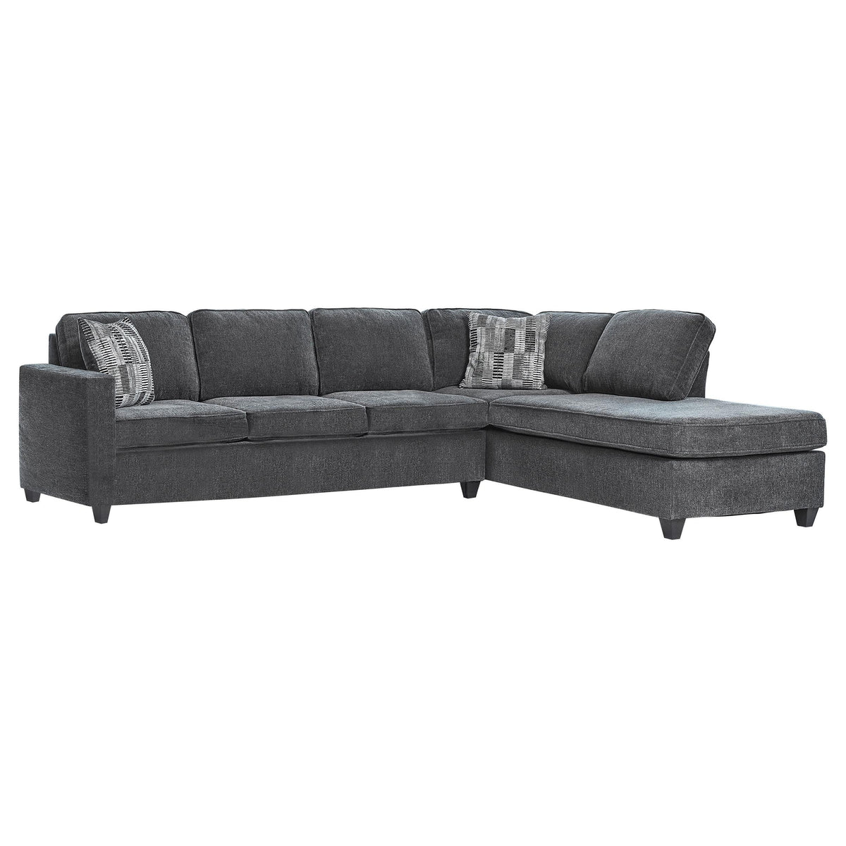 Mccord 2-piece Cushion Back Sectional Dark Grey Mccord 2-piece Cushion Back Sectional Dark Grey Half Price Furniture