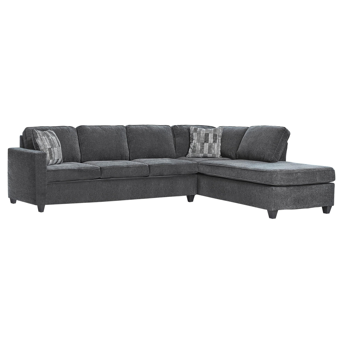 Mccord 2-piece Cushion Back Sectional Dark Grey  Las Vegas Furniture Stores