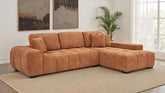 Octavia Tufted 2-Piece Sectional Chaise Sofa Orange