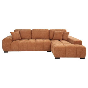Octavia Tufted 2-Piece Sectional Chaise Sofa Orange