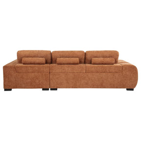 Octavia Tufted 2-Piece Sectional Chaise Sofa Orange