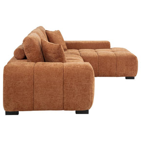 Octavia Tufted 2-Piece Sectional Chaise Sofa Orange