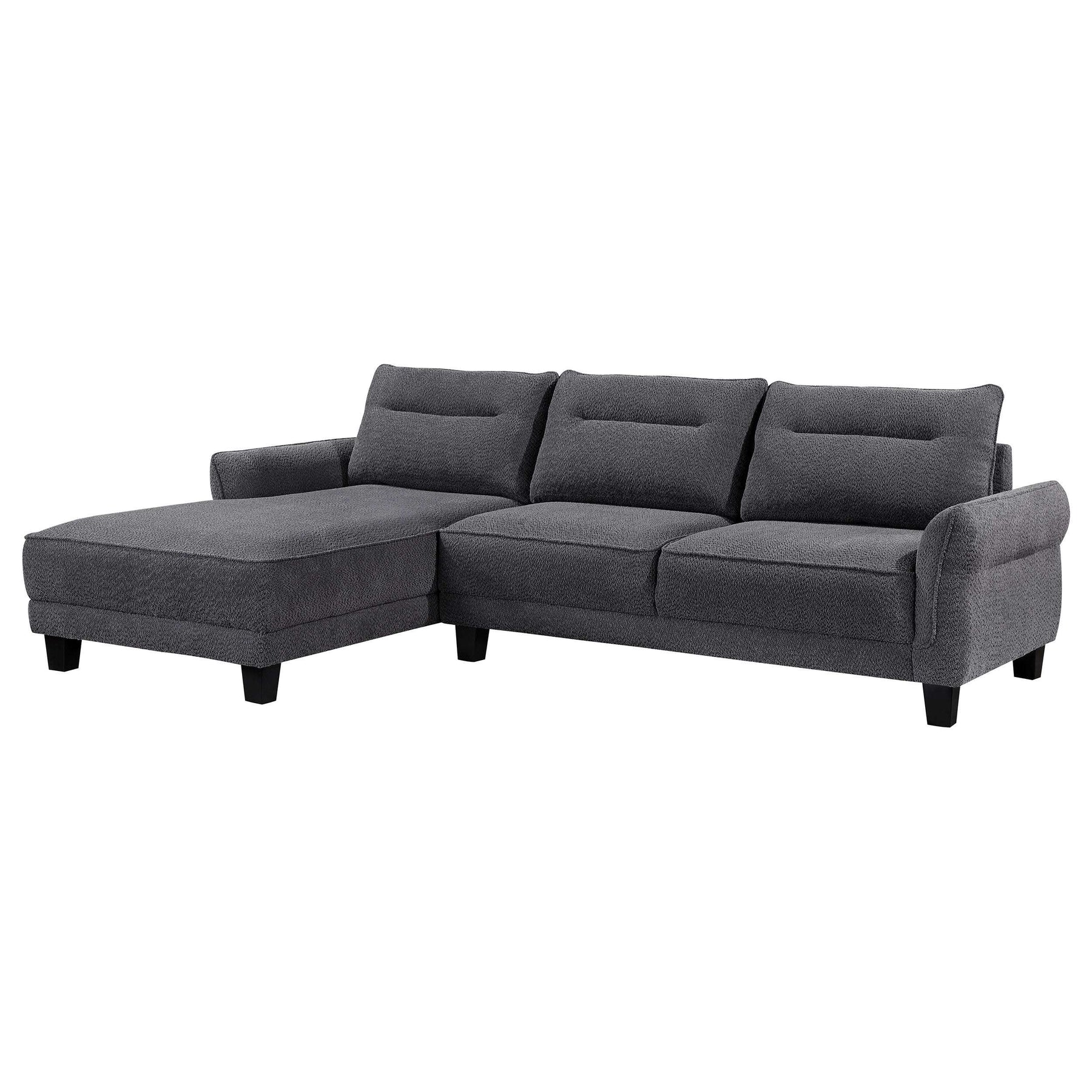 Caspian Upholstered Curved Arms Sectional Sofa - Half Price Furniture