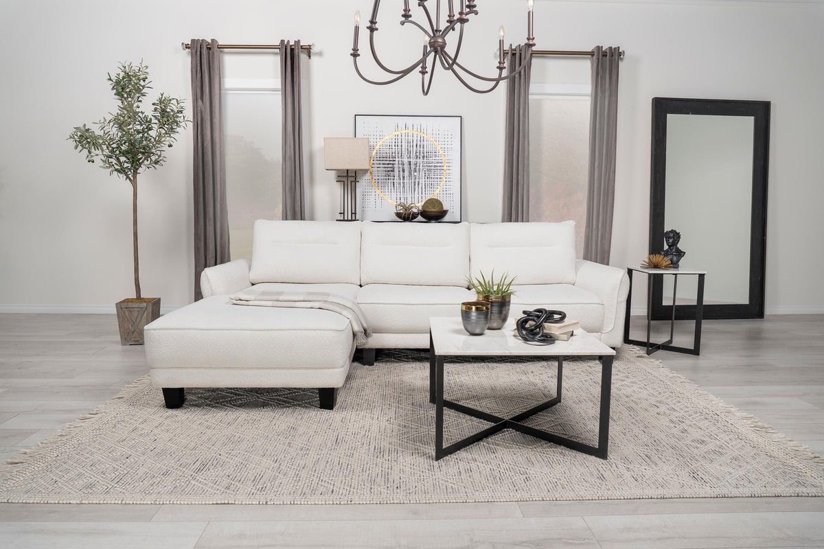 Caspian Upholstered Curved Arms Sectional Sofa Half Price Furniture