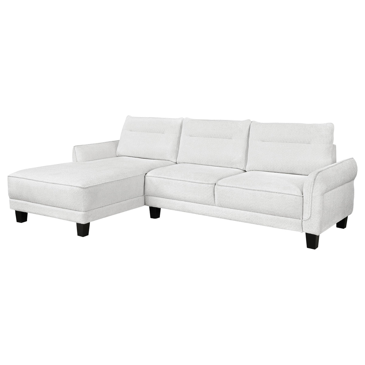 Caspian Upholstered Curved Arms Sectional Sofa Half Price Furniture