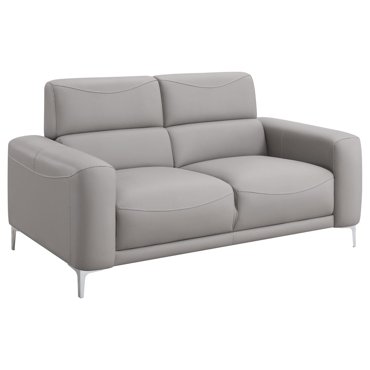 Glenmark Track Arm Upholstered Loveseat Taupe  Las Vegas Furniture Stores