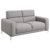 Glenmark Track Arm Upholstered Loveseat Taupe  Half Price Furniture