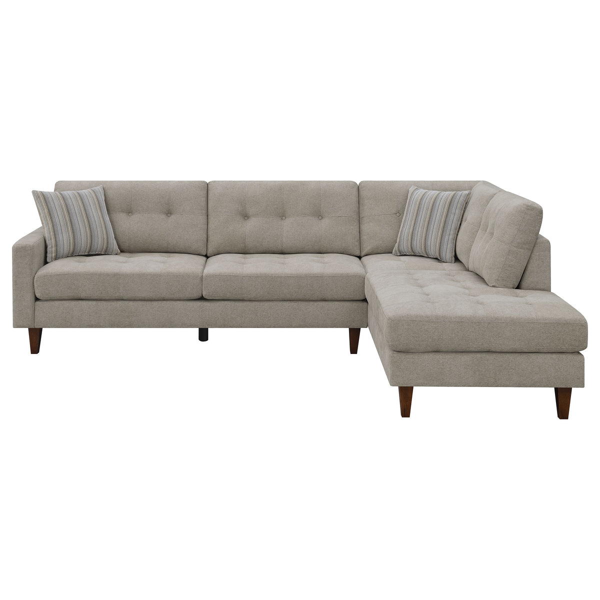 Barton Upholstered Tufted Sectional Toast and Brown  Half Price Furniture