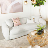 Isabella Upholstered Tight Back Sofa White  Half Price Furniture