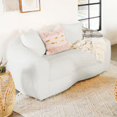Isabella Upholstered Tight Back Loveseat White Half Price Furniture