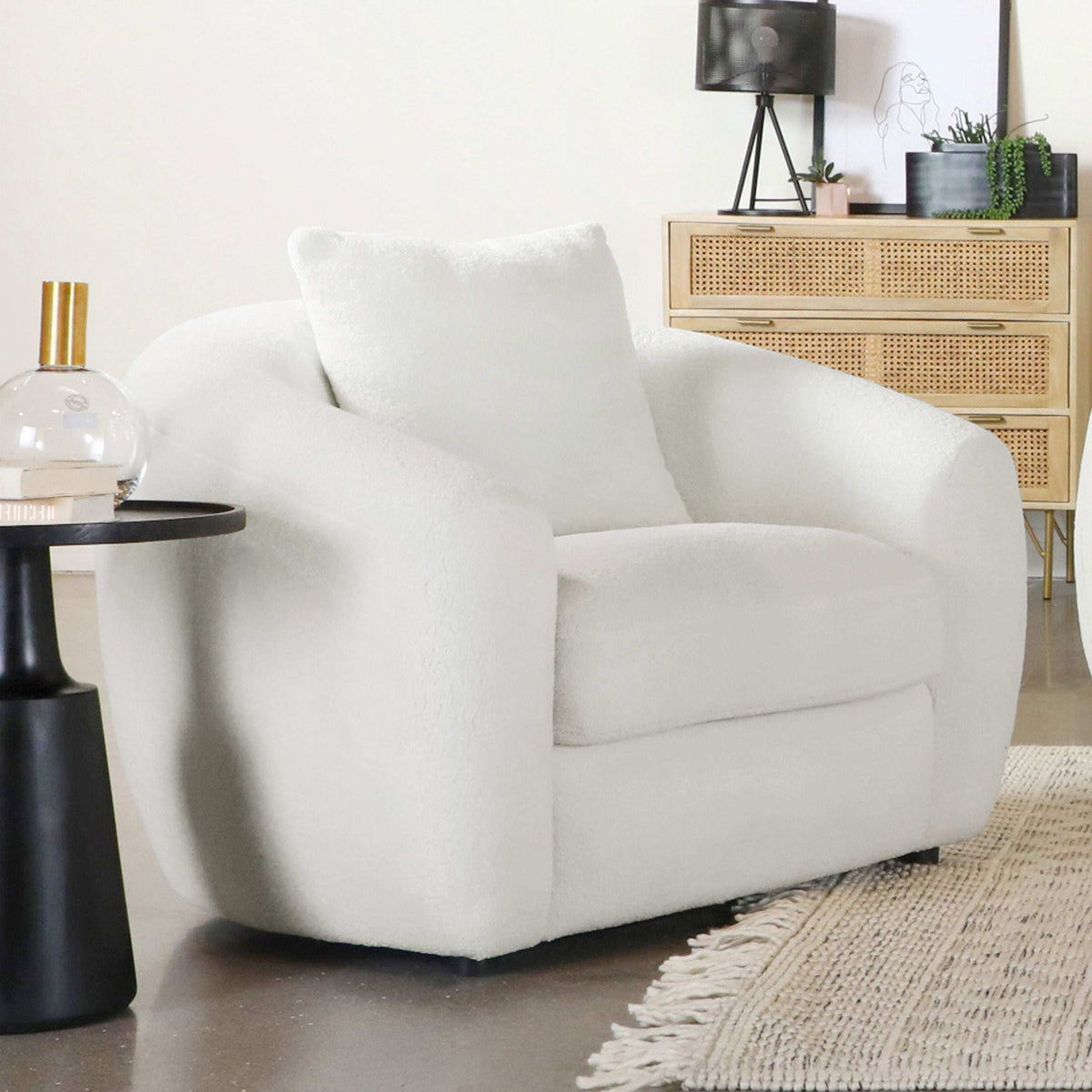 Isabella Upholstered Tight Back Chair White Half Price Furniture