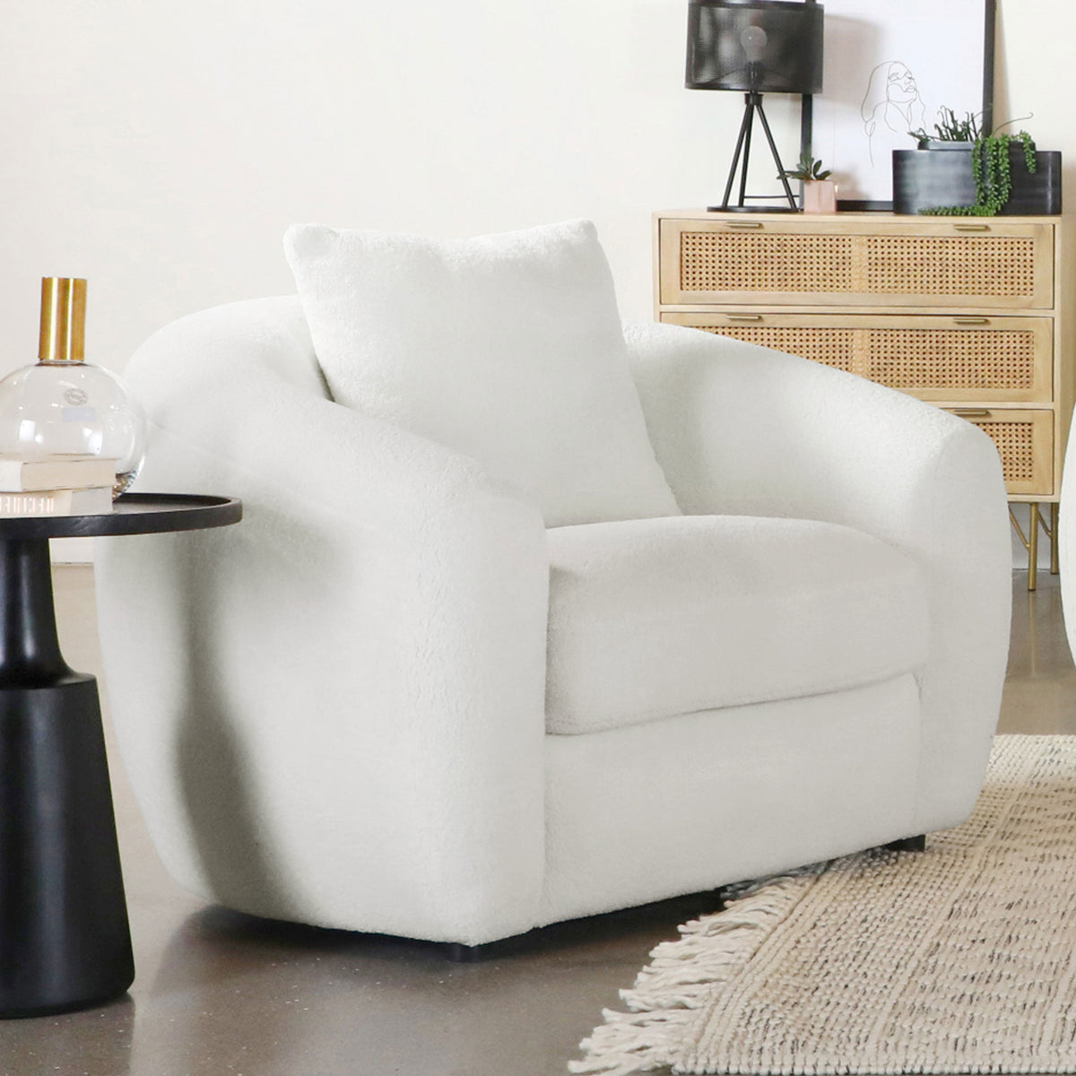 Isabella Upholstered Tight Back Chair White Half Price Furniture
