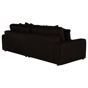 Blaine 2-Piece Corduroy Reversible Chaise Sectional Sofa Chocolate Brown
