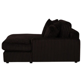 Blaine 2-Piece Corduroy Reversible Chaise Sectional Sofa Chocolate Brown