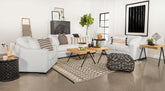 Ashlyn Upholstered Sloped Arms Living Room Set White - Living Room Set - Half Price Furniture