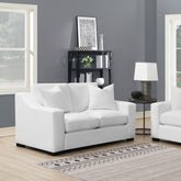 Ashlyn Upholstered Sloped Arms Loveseat White  Half Price Furniture
