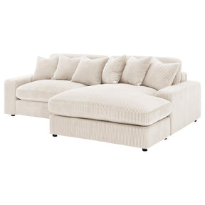 Blaine 2-Piece Corduroy Reversible Chaise Sectional Sofa Sand