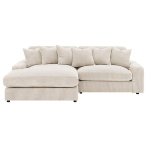 Blaine 2-Piece Corduroy Reversible Chaise Sectional Sofa Sand
