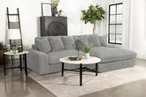 Blaine Upholstered Reversible Sectional Fog Blaine Upholstered Reversible Sectional Fog Half Price Furniture