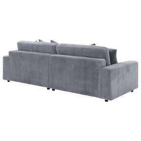 Blaine 2-Piece Corduroy Reversible Chaise Sectional Sofa Fog