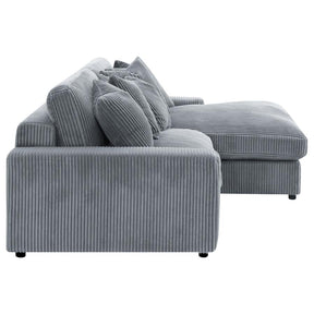 Blaine 2-Piece Corduroy Reversible Chaise Sectional Sofa Fog