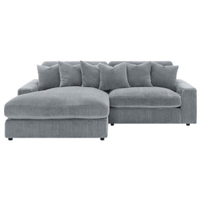 Blaine 2-Piece Corduroy Reversible Chaise Sectional Sofa Fog