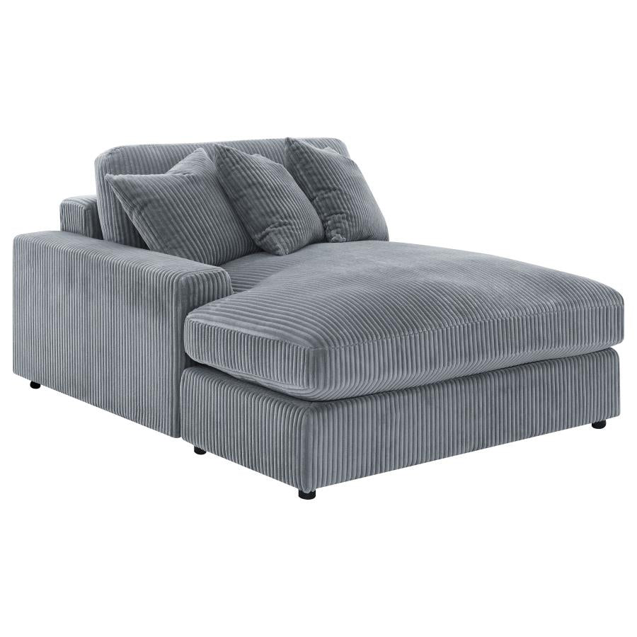 Blaine 2-Piece Corduroy Reversible Chaise Sectional Sofa Fog