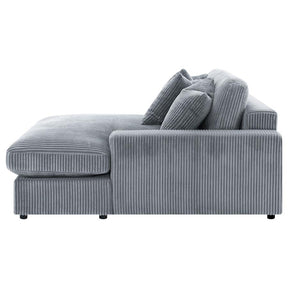Blaine 2-Piece Corduroy Reversible Chaise Sectional Sofa Fog